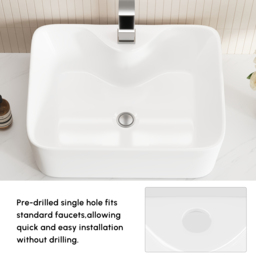 900mm Modern Floating Bathroom Vanity Set With Single Basin White and Natural - thumbnail 9