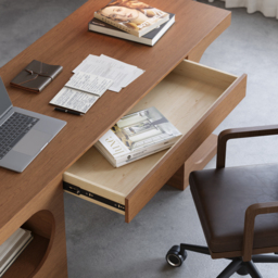 Walnut Office Writing Desk  Desk with Drawer & Shelves Modern Office Furniture (1630mm) - thumbnail 7