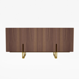 Grovyn 1200mm Buffet Sideboard Sintered Stone Top Walnut Fluted with Adjustable Shelves - thumbnail 9