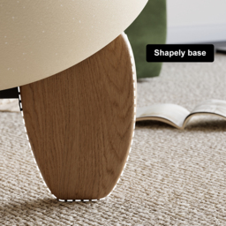 Curva Round Concrete Natural Coffee Table with Wood Legs - thumbnail 7
