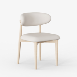 Modern Whitewash PU Leather Dining Chair with Rubber Wood Legs, 1 Piece - thumbnail 9