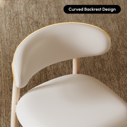 Modern Whitewash PU Leather Dining Chair with Rubber Wood Legs, 1 Piece - thumbnail 5