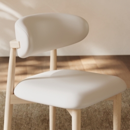 Modern Whitewash PU Leather Dining Chair with Rubber Wood Legs, 1 Piece - thumbnail 7
