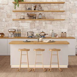 180 cm Japandi Kitchen Island Natural & White Wooden Storage Kitchen Cabinet with Light - thumbnail 2