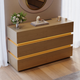 Lumio 120 cm LED 6-Drawer Dresser with Charging Station