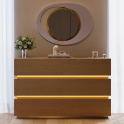 Lumio 1200 mm LED 6-Drawer Dresser with Charging Station - thumbnail 2
