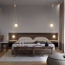Modern Pendant Light Glass Globe 2-Light U-Shaped in Gold for Living Room and Bedroom - thumbnail 6