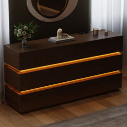 Lumio 150 cm LED 6-Drawer Dresser with Charging Station - thumbnail 2