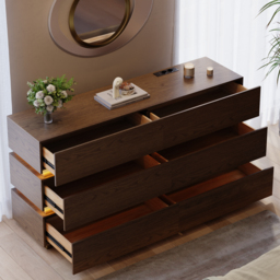 Lumio 150 cm LED 6-Drawer Dresser with Charging Station - thumbnail 4