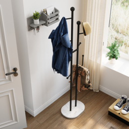 7 Hooks Entryway Freestanding Coat Racks Metal Hall Trees Entryway Furniture in Black (400mm) - thumbnail 4