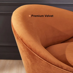 235 cm Modern Orange Velvet Upholstered Large 3-Seater Curved Sofa - thumbnail 9