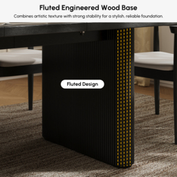 Fluve 200 cm - 240 cm Oval Extendable Black Dining Table Butterfly Leaf (seats 6-8) - thumbnail 8