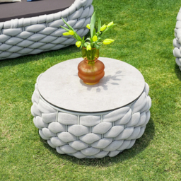 Cocaro 4 Pieces Woven Rope Garden Swivel Sofa Set 360 Degree RoCocaroble with Coffee Table - thumbnail 6