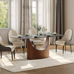 "63"" Rectangle Black Dining Table for 4 Person Sintered Stone Top Antique Brass Pedestal" - thumbnail 2