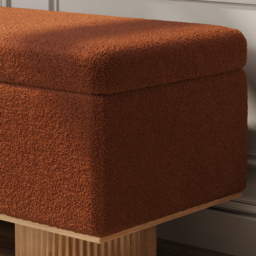Teddy Fabric Fluffy Faux Fur Flip Top Wood Storage Bench - thumbnail 6