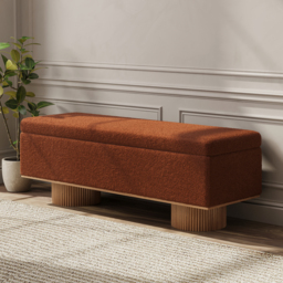 Teddy Fabric Fluffy Faux Fur Flip Top Wood Storage Bench