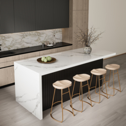 180 cm Sintered Stone Top Kitchen Island with Storage White & Black - thumbnail 1
