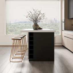 180 cm Sintered Stone Top Kitchen Island with Storage White & Black - thumbnail 8
