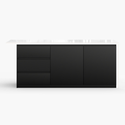 180 cm Sintered Stone Top Kitchen Island with Storage White & Black - thumbnail 9