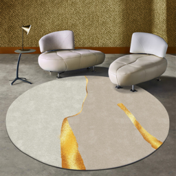 2150mm x 2150mm Circular Modern & Creative & Light Luxury Khaki & Yellow Area Rug - thumbnail 4