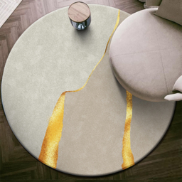 2150mm x 2150mm Circular Modern & Creative & Light Luxury Khaki & Yellow Area Rug - thumbnail 5