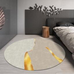 2150mm x 2150mm Circular Modern & Creative & Light Luxury Khaki & Yellow Area Rug - thumbnail 3