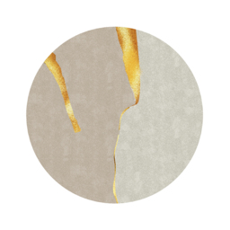 2150mm x 2150mm Circular Modern & Creative & Light Luxury Khaki & Yellow Area Rug - thumbnail 6