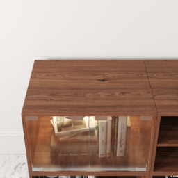 2400mm Wooden Modular TV Stand Mid Century Modern Floor Media Console with Storage - thumbnail 6