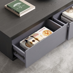 1200mm Mid Century Modern GreyCoffee Table Rectangular Block Living Room Table with Storage - thumbnail 7