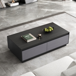 1200mm Mid Century Modern GreyCoffee Table Rectangular Block Living Room Table with Storage - thumbnail 1