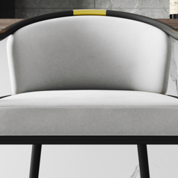 Cranis Modern Bar Height Bar Stool with Arms in Grey Upholstery Velvet 2-Pieces - thumbnail 8
