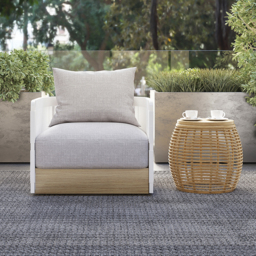Costra Garden Aluminium & Rope Weave Swivel Lounge Chair in White, Set of 4 - thumbnail 9
