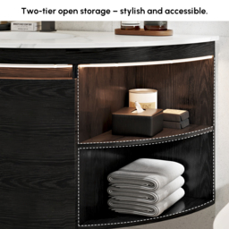 90 cm Corner Bathroom Vanity with Storage & LED Sensor Light - thumbnail 6