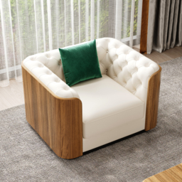 "Wovent 111"" Modern Faux Leather Tufted Sofa Living Room Set of 2" - thumbnail 6