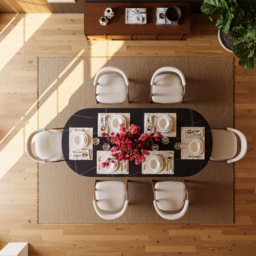 180cm Faux Travertine Oval Dining Table with Fluted Base & Storage - thumbnail 7