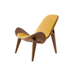 Leather Walnut Tripod Accent Chair - thumbnail 6