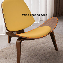 Leather Walnut Tripod Accent Chair - thumbnail 8