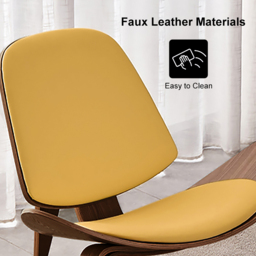 Leather Walnut Tripod Accent Chair - thumbnail 7