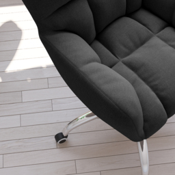 Modern Office Chair Upholstered Cotton & Linen Swivel Task Chair Height Adjustable - thumbnail 6