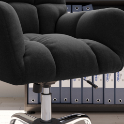 Modern Office Chair Upholstered Cotton & Linen Swivel Task Chair Height Adjustable - thumbnail 7