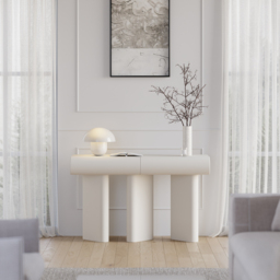 Humply 1210mm Modern Faux Leather Console Table with Storage Entryway Table - thumbnail 4