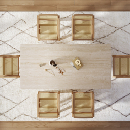 200 cm Modern Rectangular Faux Travertine Dining Table, Indoor/Outdoor, Seats 6-8 - thumbnail 5