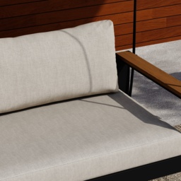 Tevara 2 Seater Solid Wood Outdoor Hanging Chair Sofa Porch Swing Bench in Beige Cushion & Pillow Included - thumbnail 8