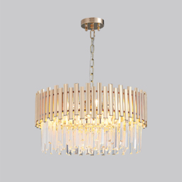 Tierizo Modern 12-Light Tiered Crystal Chandelier with Adjustable Chain in Gold - thumbnail 3