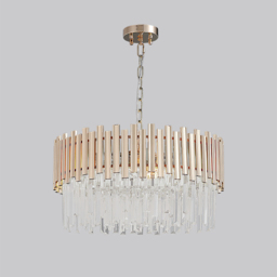 Tierizo Modern 12-Light Tiered Crystal Chandelier with Adjustable Chain in Gold - thumbnail 4