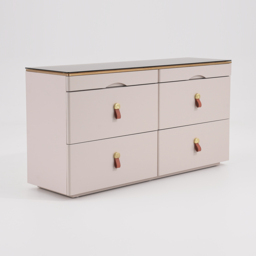 Glass 120 cm W Modern Champagne Dresser 6 Drawer Closet Island with Jewellery Display Storage - thumbnail 7