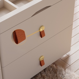 Glass 120 cm W Modern Champagne Dresser 6 Drawer Closet Island with Jewellery Display Storage - thumbnail 9