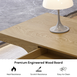 Natural Office Writing Desk  Desk with Drawer & Shelves Modern Office Furniture (1630mm) - thumbnail 6