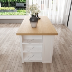 183 cm Large Natural & White Kitchen Island with Storage Modern Kitchen Cabinet - thumbnail 9