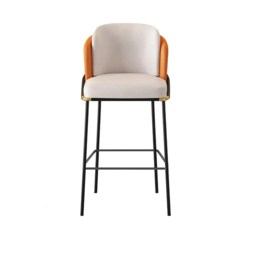 Linenic Modern PU Leather Breakfast Bar Stool with Back Bar Height Stool with Footrest 6-Pieces - thumbnail 5